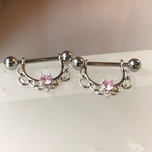Pink nipple jewelry